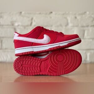 Nike Dunk Low 'Valentine's Day' Red Sneakers GS Size 6Y / Women 7.5 FZ3548-612